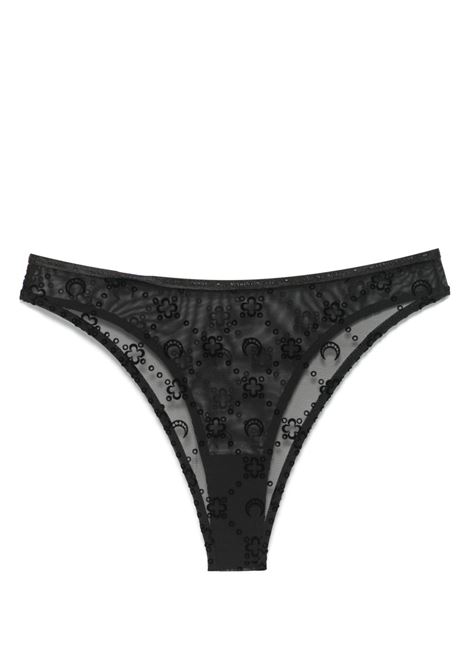 moongram mesh flock high-cut panties woman black MARINE SERRE | WUW052ACJER0005BK99